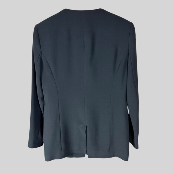 Robbi & Nikki Women's Black Blazer With Faux Leather Trim. - Picture 2 of 5